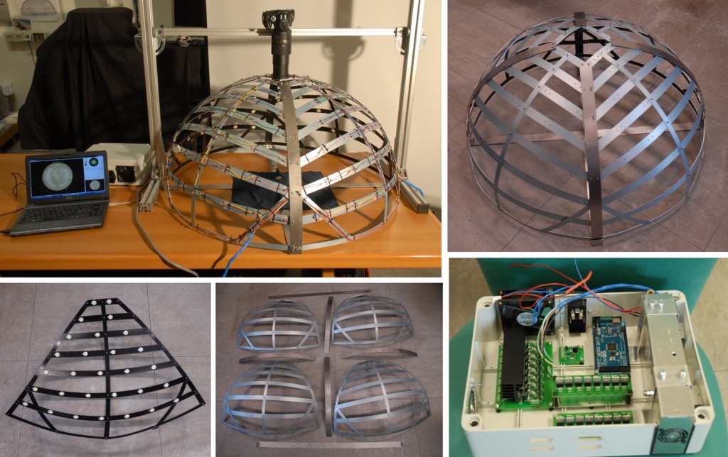 Figure 1. The dome designed by CNR-ISTI and used for the RTI acquisition in the Palazzo Blu Museum.