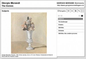 FIG 2a. GiorgioMorandiMultimedia, the narrative on the themes